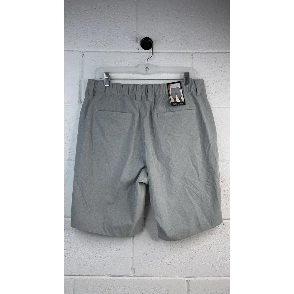 New Banana Republic Comfort Flat Front Shorts Mens 34 Gray Stretch